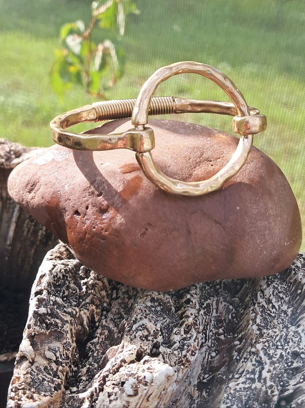 Gold-Tone Circle Link Cuff Bracelet